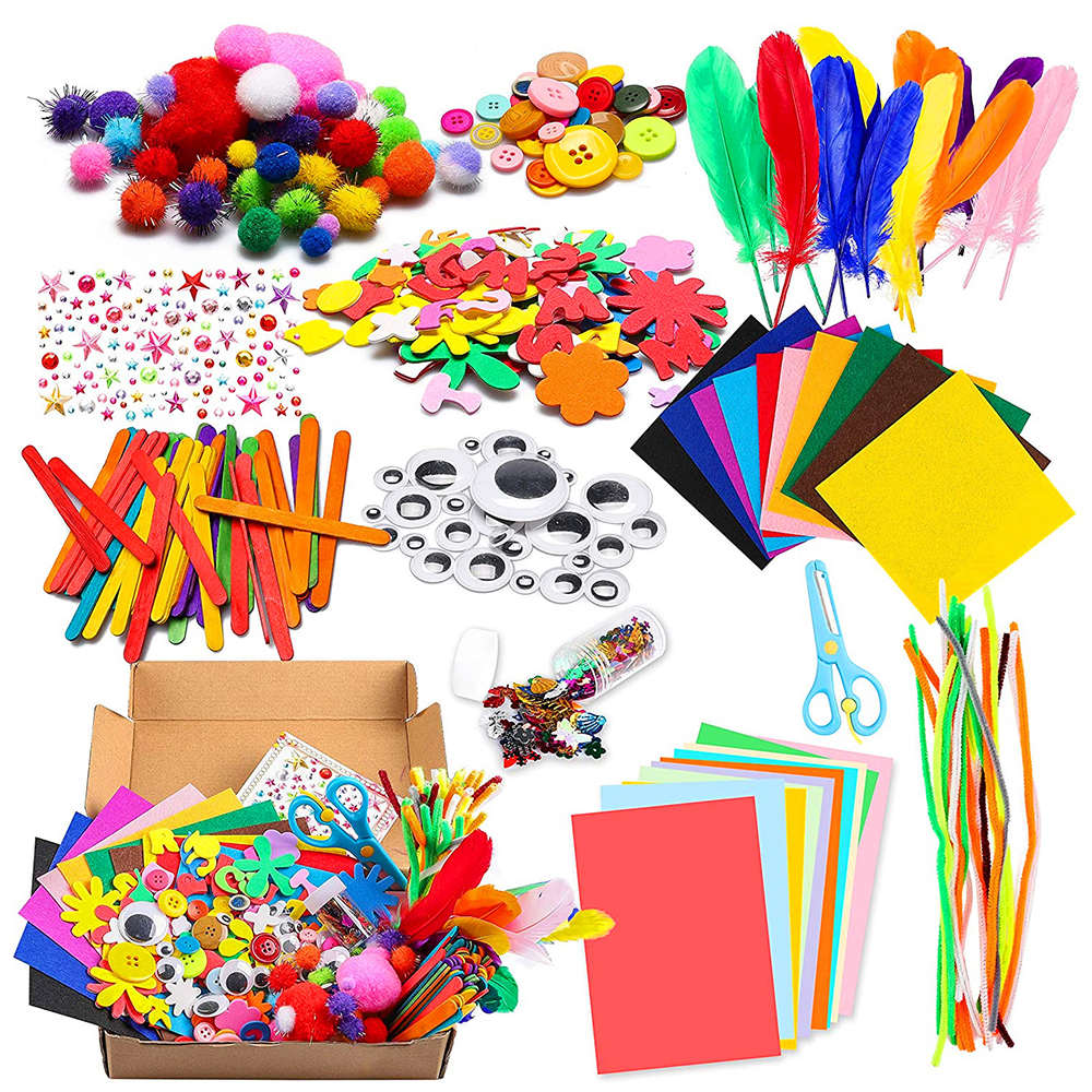 Adifare 1000 Pcs Arts and Crafts Supplies for Kids Age 4 5 6 7 8 9 DIY Crafting School Kindergarten Christmas Crafts, Size: 23, 1000pcs
